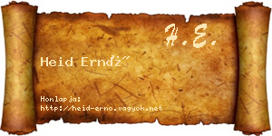 Heid Ernő névjegykártya